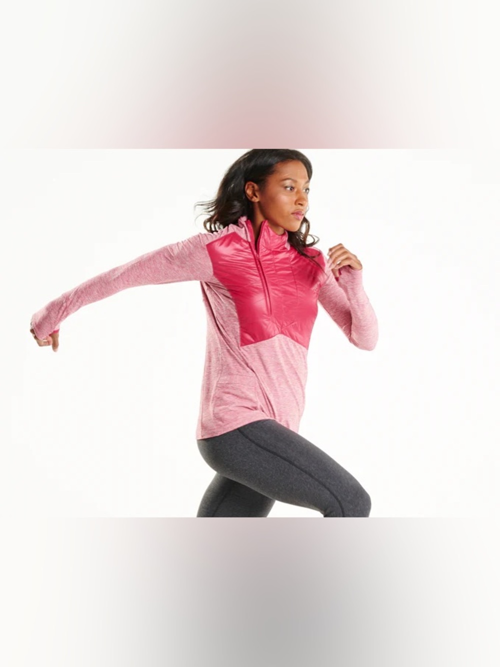 Oiselle Lux half-zip pullover Pink Long Sleeve Top size medium 901